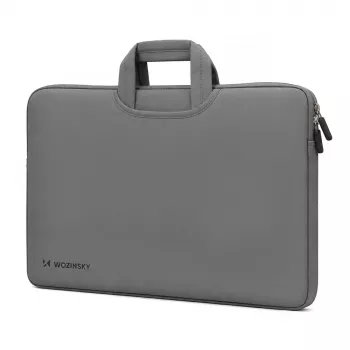 Husă neopren pentru laptop Wozinsky WNT-17G 17,3 inch cu mâner retractabil - gri