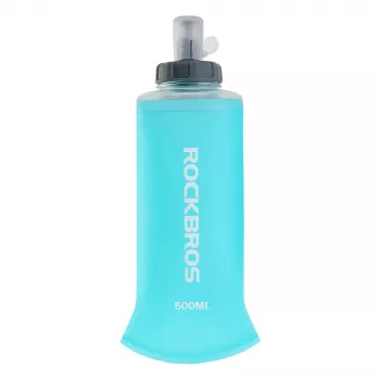 Sticlă moale Rockbros Soft Flask 500 ml albastru deschis – sticlă de hidratare pliabilă pentru alergare și sporturi outdoor