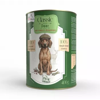 Syta Micha hrană umedă pentru câini cu cerb și merișor fără cereale 400g conservă