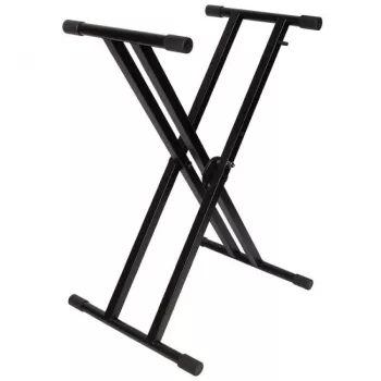 Suport X pentru keyboard V-TONE DELUXE K1 cu brațe duble, negru, capacitate 45 kg