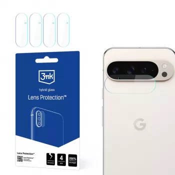 3mk Protecție obiectiv pentru Google Pixel 9 Pro XL - Protecție cameră din sticlă călită, duritate 9H, strat oleofob, montaj fără bule