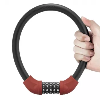 Antifurt cu cablu și combinație ROCKBROS RKS870-BK 85 cm roșu