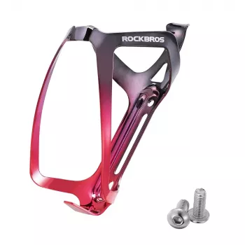 Suport bidon bicicletă din aluminiu Rockbros RKL02 - negru/roșu