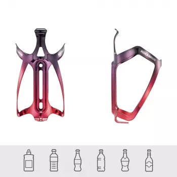 Suport bidon bicicletă din aluminiu Rockbros RKL02 - negru/roșu
