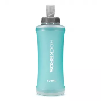 ROCKBROS Soft Flask 500 ml Albastru deschis - Sticlă de hidratare pliabilă din TPU pentru alergare
