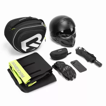 Geantă rezervor motocicletă ROCKBROS A40-1 12L cu fixare magnetică și cu curele, fereastră pentru telefon cu ecran tactil, husă de ploaie, neagră