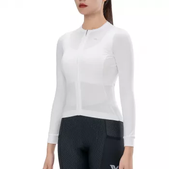 Tricou ciclism damă cu mânecă lungă Rockbros TVI alb L