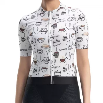 Tricou ciclism damă cu mânecă scurtă ROCKBROS L - alb