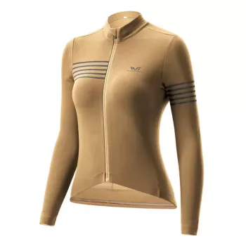 Tricou ciclism termic damă cu mânecă lungă ROCKBROS YPW065 TVI galben mărimea L