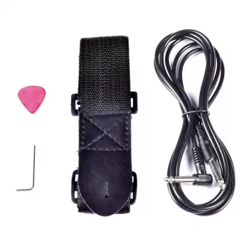 Set chitară electrică NN EG SET RED cu amplificator 10W, doze HSS, husă gig bag, acordor, curea, cablu, pene – roșu