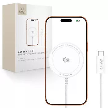 Încărcător wireless magnetic MagSafe TECH-PROTECT A54 25W Qi2.2 alb