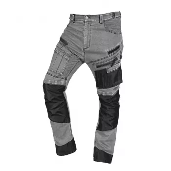 NEO TOOLS 81-360-2-XL Denim Work Trousers with Oxford Reinforcements, Grey, Size XL