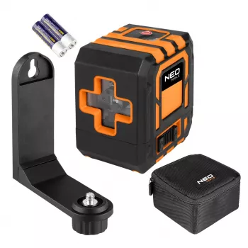 NEO TOOLS 75-142 Nivel laser cu linii încrucișate, rază 20 m, fascicul roșu, autonivelant, IP54, cu suport magnetic și valiză