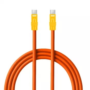 Cablu Newell USB-C la USB-C 100W, 2m, silicon, portocaliu-galben