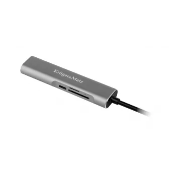 KRUGER & MATZ KM0390 Hub USB-C cu 4K-HDMI, 2x USB 3.0, cititor de carduri SD/microSD și 100W Power Delivery
