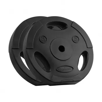 REBEL ACTIVE Set greutăți bituminoase 2x15 kg, gaură 31 mm, mânere Tri-Grip