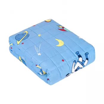Pătură cu greutate REBEL PREMIUM pentru copii, 100% bumbac, model cosmos, 100x150 cm, 4 kg
