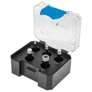Set de 5 carote diamantate Graphite 55H319 (6, 8, 10, 12, 16 mm) pentru ceramică, porțelan, sticlă, marmură, granit