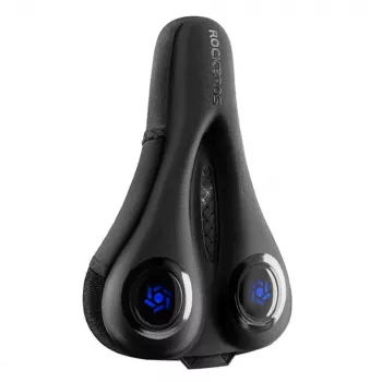 RockBros LF044BL Husă șa gel-spumă cu husă de ploaie impermeabilă integrată - negru/albastru