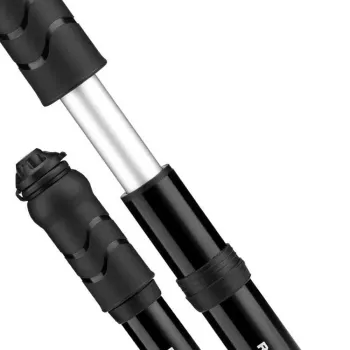 Pompă de mână mini pentru bicicletă ROCKBROS 810PCS-HP cu furtun flexibil pentru valve Presta și Schrader - neagră