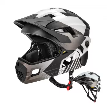 Cască de bicicletă pentru copii convertibilă full-face ROCKBROS TS-61 cu apărătoare de bărbie detașabilă, mărimea M (54-57 cm), gri