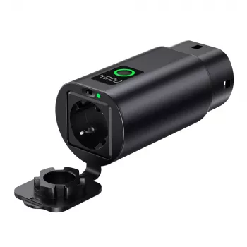 HURTEL V2L Adapter Type 2 to Schuko 3500W with Power Display and Case - Black