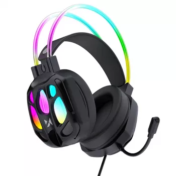 Wozinsky WSG-1118 Căști gaming cu fir cu iluminare RGB și microfon - negru