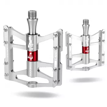 ROCKBROS JT410 4.10 Pedale platformă plate pentru bicicletă cu 4 rulmenți - argintiu