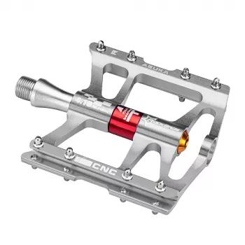ROCKBROS JT410 4.10 Pedale platformă plate pentru bicicletă cu 4 rulmenți - argintiu