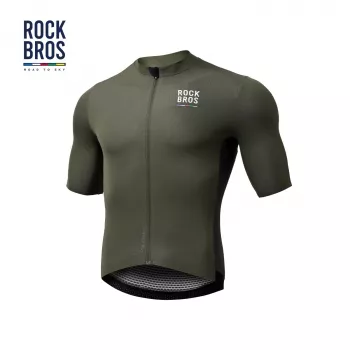 Tricou de ciclism cu mânecă scurtă pentru bărbați ROCKBROS ROAD TO SKY - verde, mărimea L