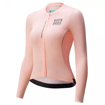 Tricou de ciclism cu mânecă lungă pentru damă ROCKBROS ROAD TO SKY roz L