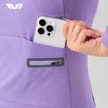 Tricou ciclism cu mânecă lungă termic ROCKBROS YPW065 pentru damă - Violet, mărimea S