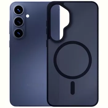 Husă de protecție spate 3MK Smoke MagCase pentru Samsung Galaxy S26 - Negru (translucid) compatibilă MagSafe