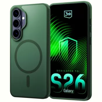 3MK PROTECTION Smoke MagCase pentru Samsung Galaxy S26 - Capac spate mat translucid verde cu MagSafe, protecție la cădere, anti-îngălbenire