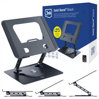 Suport universal de dispozitiv 3MK Solid Stand - negru pentru smartphone și tabletă