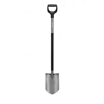 Lopată de grădină ergonomică Fiskars ascuțită cu mâner D din oțel bor 1200mm