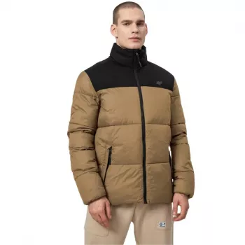4F Men's Quilted Jacket H4Z22 KUMP005 Light Brown