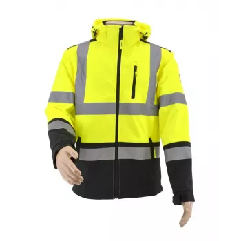 Geacă softshell AWTOOLS T3 cu vizibilitate ridicată, reflectorizantă, neagră, mărimea S