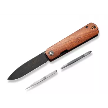 CIVIVI Sendy Folding Knife 14C28N Drop Point Bubinga Wood Handle C21004A-2