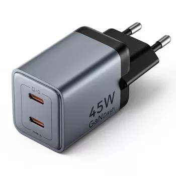 VENTION GaN 90W Dual USB-C Wall Charger (45W+45W) - Black