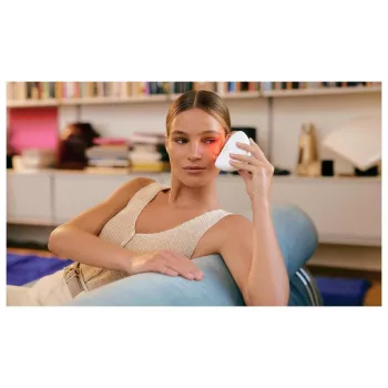 Masaj facial electronic Garett Beauty Glow Stone alb cu căldură și vibrații