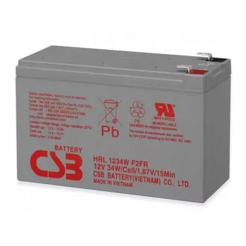 Baterie CSB HRL1234WF2 12V 9Ah VRLA de lungă durată – durată de viață proiectată 8-10 ani, conexiuni Faston F2