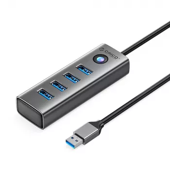 Hub USB 3.0 ORICO PDD4U-U3 cu 4 porturi - gri