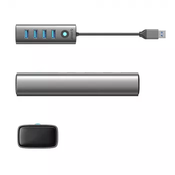 Hub USB 3.0 ORICO PDD4U-U3 cu 4 porturi - gri
