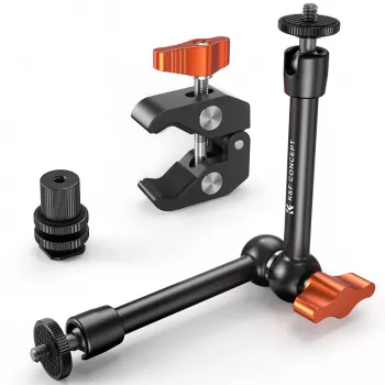 Kit de montare KF Magic Arm Super Clamp cu filete de 1/4 inch & 3/8 inch, clemă 15-55mm, ISO Cold Shoe