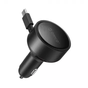 Încărcător auto USB-C retractabil ORICO FC-60-2C 60W, negru