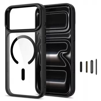 Husă MagSafe Tech-Protect Magmat pentru iPhone 17 Pro / 18 Pro neagră/transparent