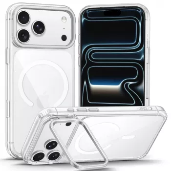 TECH-PROTECT MAGSTAND MagSafe Clear Case for iPhone 17 Pro / 18 Pro with Foldable Kickstand