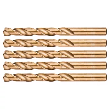 Burghie elicoidale HSS-Co cobalt pentru metal NEO TOOLS 12,0 mm, set de 5 (DIN 338, vârf 135°)