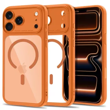 Husă TECH-PROTECT MagPeak MagSafe Clear pentru iPhone 17 Pro / 18 Pro - Cosmic Orange
